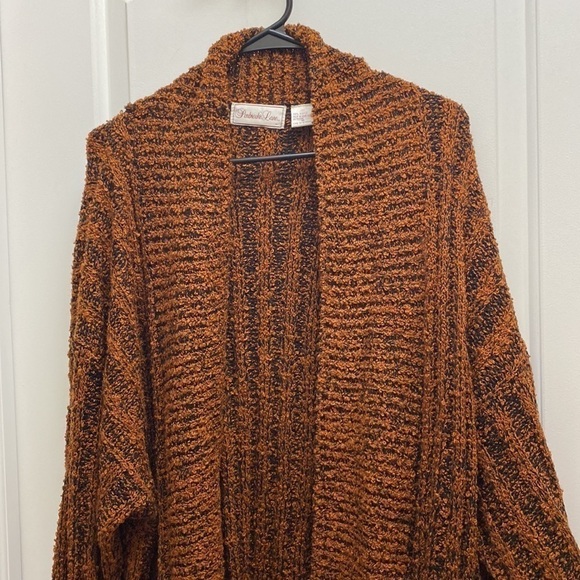 Vintage Penbrooke Lane Oversized Loop Rib Knit Long Open Sweater size Medium - Picture 2 of 10